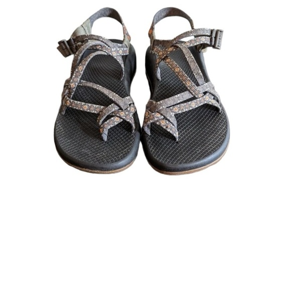 CHACO - SIZE 8 - THE CLASSIC CREED - ORANGE AZTEC WITH BLUE/ GRAY - EXC COND S4 - Picture 13 of 16